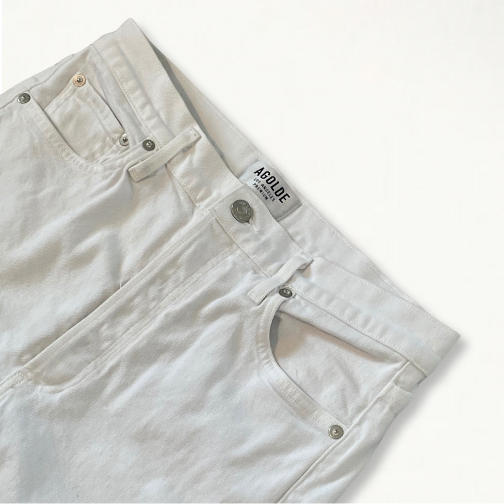 AGOLDE Nico High Rise Slim Fit Jeans in Blurred White Size 28 - Picture 7 of 12